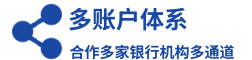 图标加文字，内容：多账户体系，合作多家银行和持牌机构